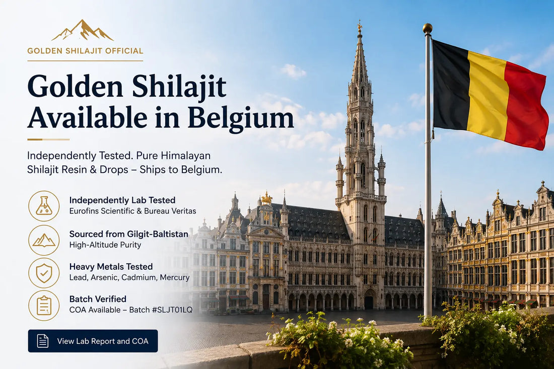 Buying Shilajit in Belgium — Golden Shilajit Official, Eurofins Tested, COA Available