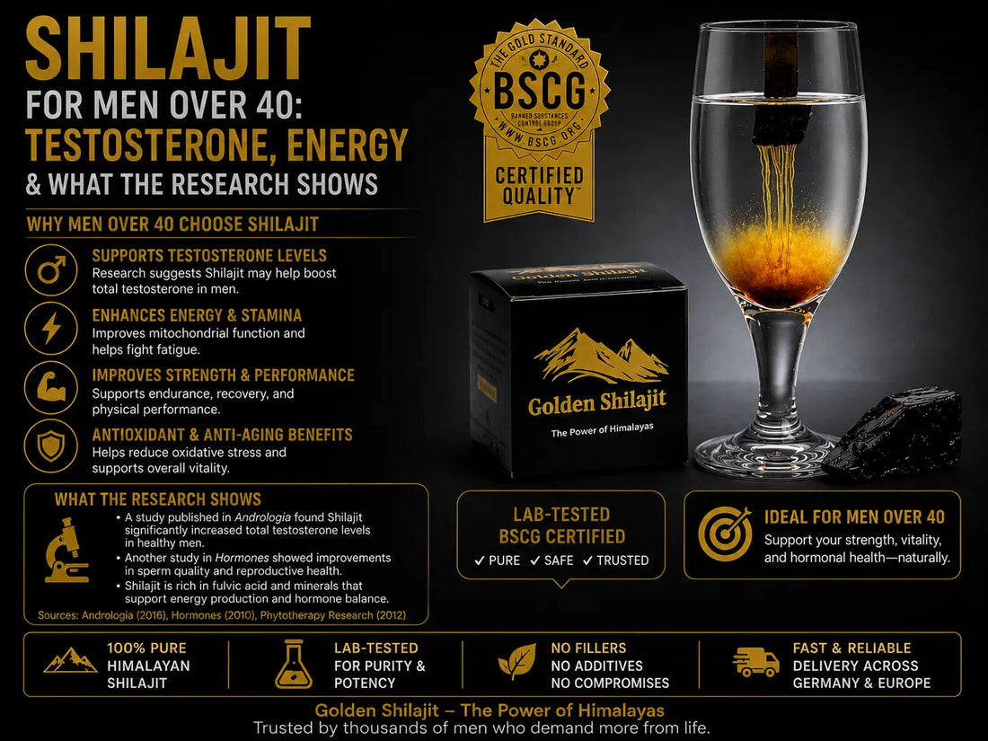 Shilajit for Men Over 40: Testosterone, Energy & What the Research Shows