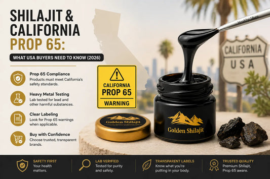Shilajit California Proposition 65 heavy metal safety guide for USA buyers - Eurofins tested Golden Shilajit Official