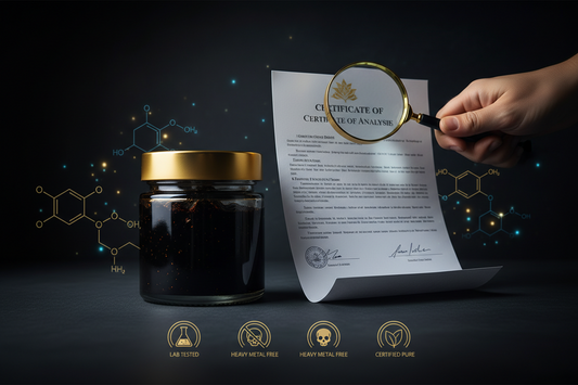 Eurofins lab certificate for Golden Shilajit Official heavy metal testing